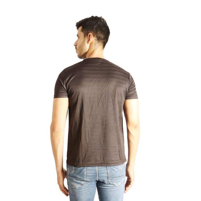 Men Solid Round Neck Polyester Black T-Shirt 1 set view 2