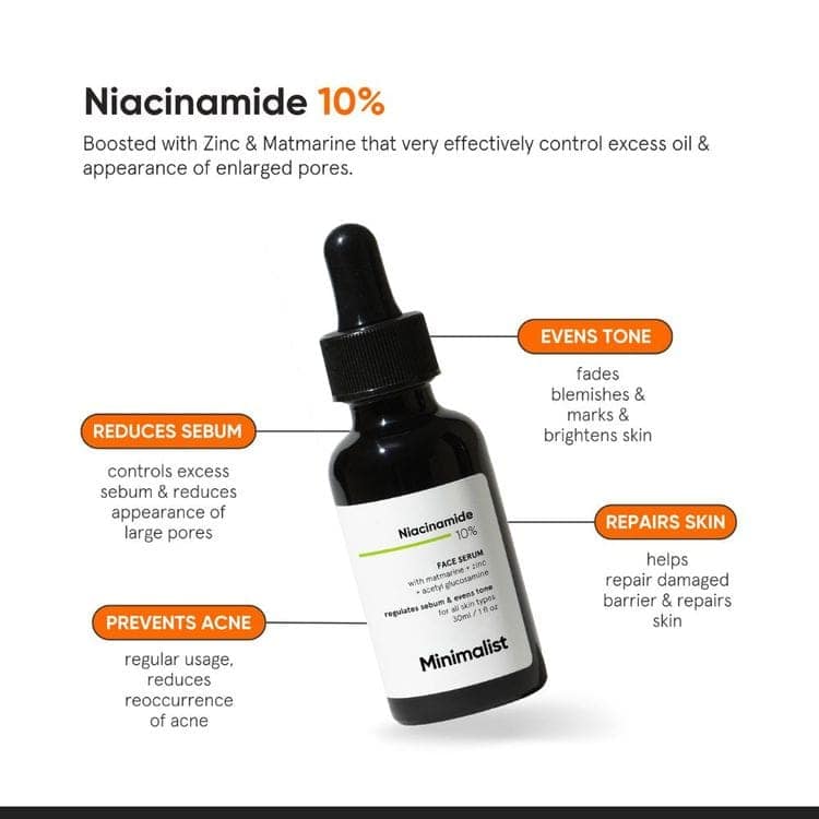 Minimalist 10% Niacinamide Face Serum With Matmarine + Zinc For Reducing Oil & Blemishes (30ml) view 3