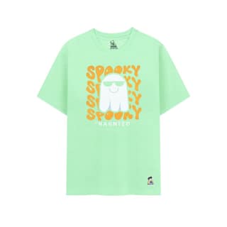 KUCHU Unisex Kids T-Shirt – Spooky Haunted Digital Print, Black, Cotton-Modal Blend, Softer & More Breathable Than 100% Cotton, Boys & Girls Casual Wear