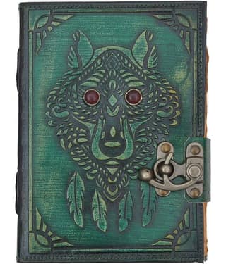 Leather Wolf Diary / notebook A5 Diary