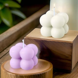 SS Enterprise Organic Soy Wax Bubble Candle for Home Decor | Scented Aromatic Fragrance Candles | Smoke-Free Pillar Candle
