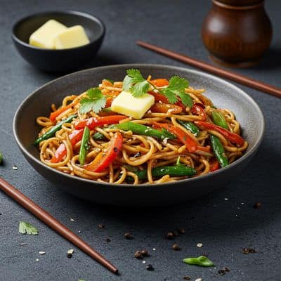 Burnt Garlic Butter Veg Noodles