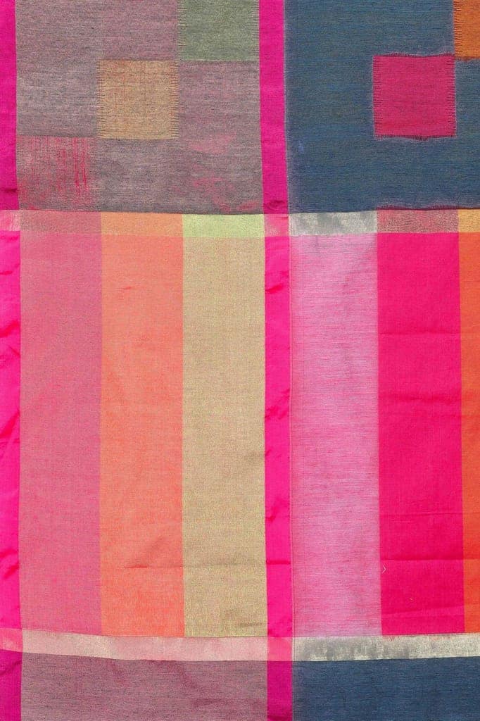 Women's Pure Cotton Woven Multicolor Saree view 5