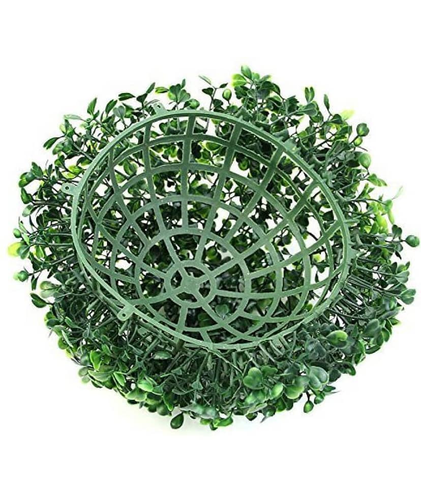 Green plant indoor Artificial Plant Hanging Ball Green Artificial Plants Bunch Plastic - Pack of 1 view 2
