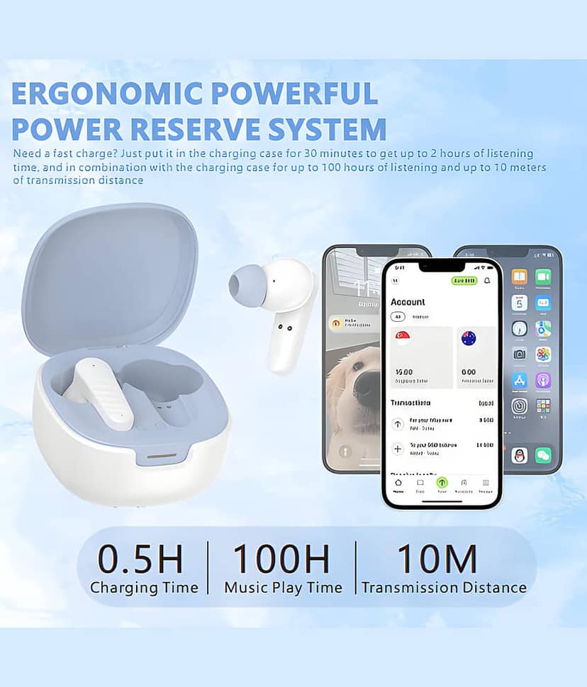 VERONIC BUDS X GAMING Bluetooth True Wireless (TWS) In Ear 32 Hours Playback Low Latency,Powerfull bass IPX4(Splash & Sweat Proof) Blue view 2