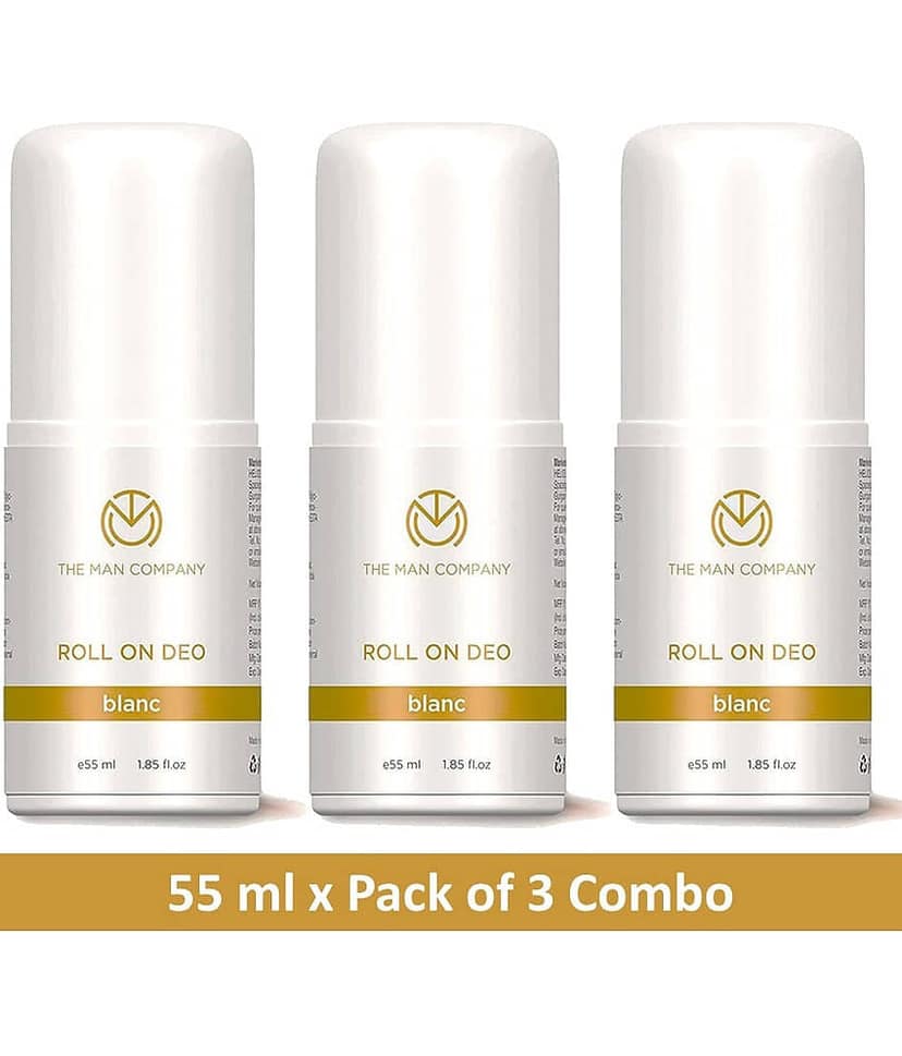 The Man Company BLANC Roll On Deo for Men, Pack of 3 Deodorant Roll-ons for Men 55 ml ( Pack of 3 ) view 2