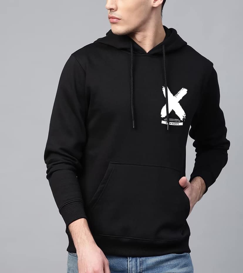 SCOTT FINCHER Men's Black Graphic Printed Hoodie : AA(RSHOD)BLACK_03 view 4