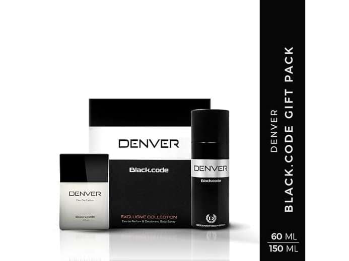 Denver Black Code Gift Pack Set - Deodorant 150ml + Perfume 60ml, Fresh, Aerosol, Long Lasting Deo Perfume Scent For Men view 2