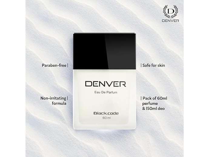 Denver Black Code Gift Pack Set - Deodorant 150ml + Perfume 60ml, Fresh, Aerosol, Long Lasting Deo Perfume Scent For Men view 3