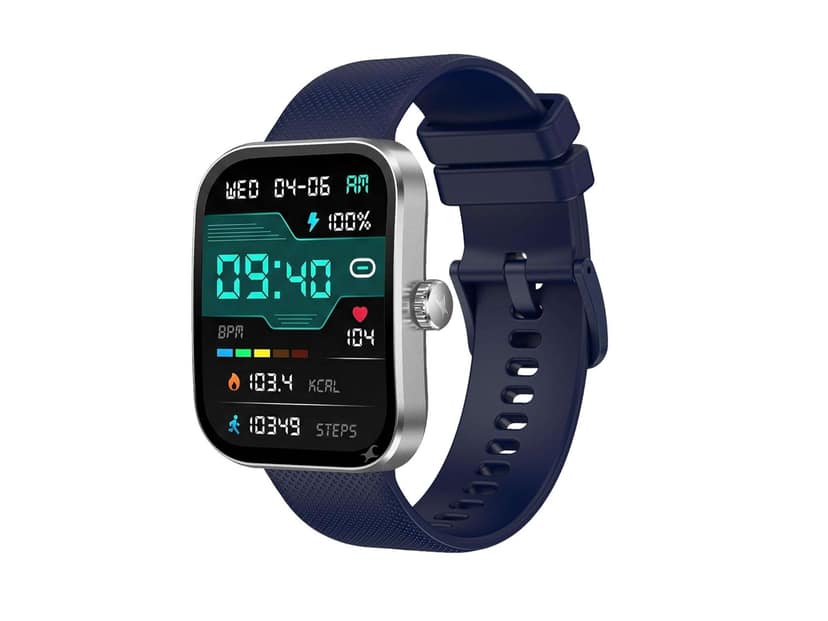 Fastrack Revoltt FS3 Smart Watch with 2.01" TFT Display, Bluetooth Calling, Functional Crown, 24/7 Health Suite - Silver & Blue