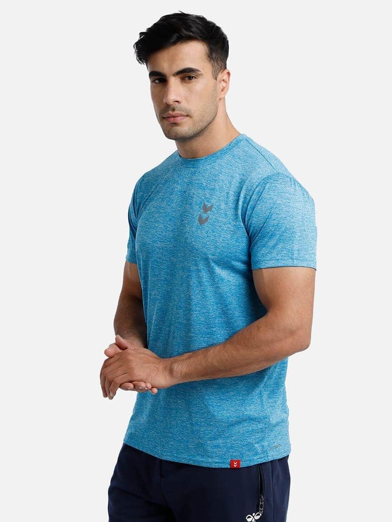 Gensen Round Neck Half Sleeve Solid Regular fit Polyester T-shirt for Men Comfortable Breathable Fabric Stretchable for Everyday Use Ideal for Yoga Training Gym Running or Performance view 2