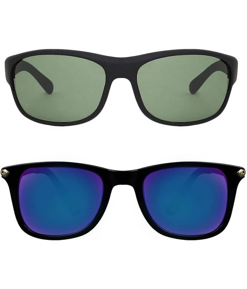 Kanny Devis - Black Rectangular Sunglasses ( Pack of 2 )