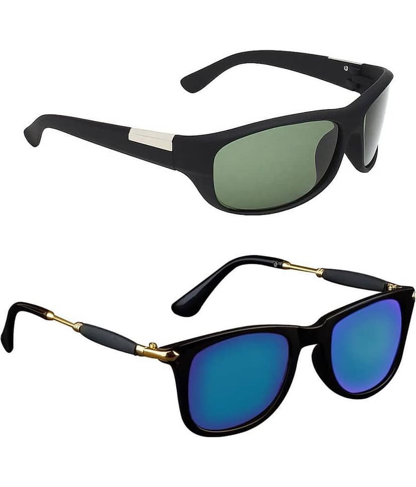 Kanny Devis - Black Rectangular Sunglasses ( Pack of 2 ) view 2