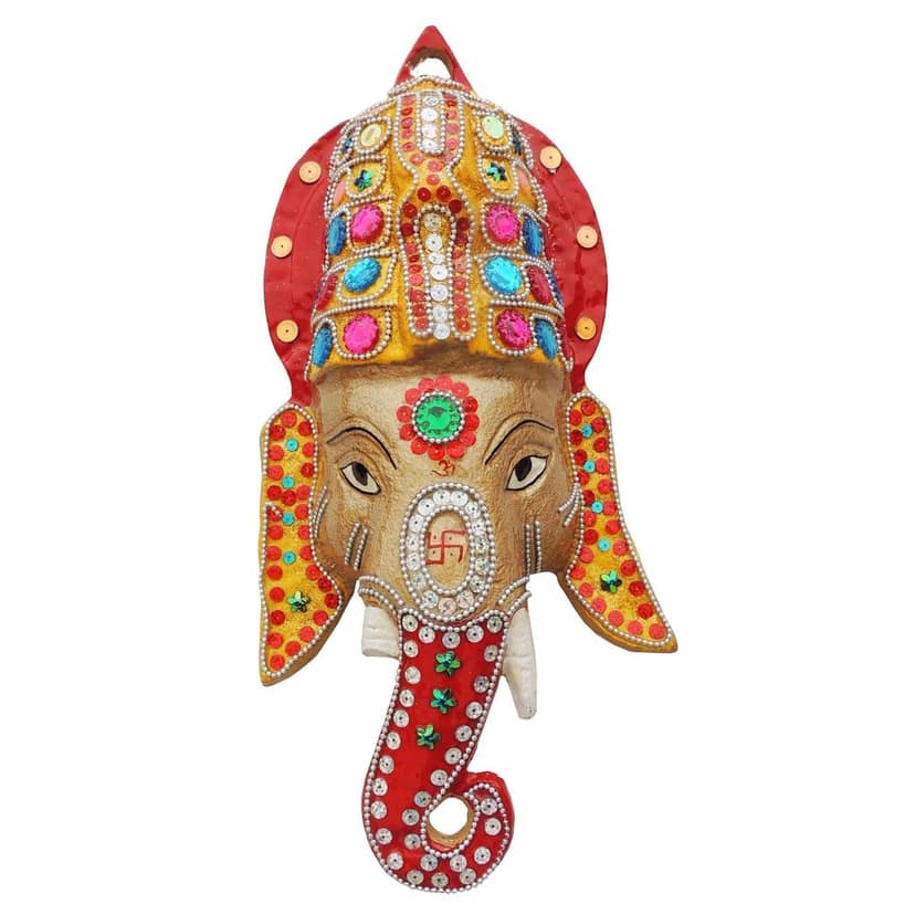 Aluminium Showpiece Ganesh Wall Hanging Coloured (ASMAS251 C) view 2