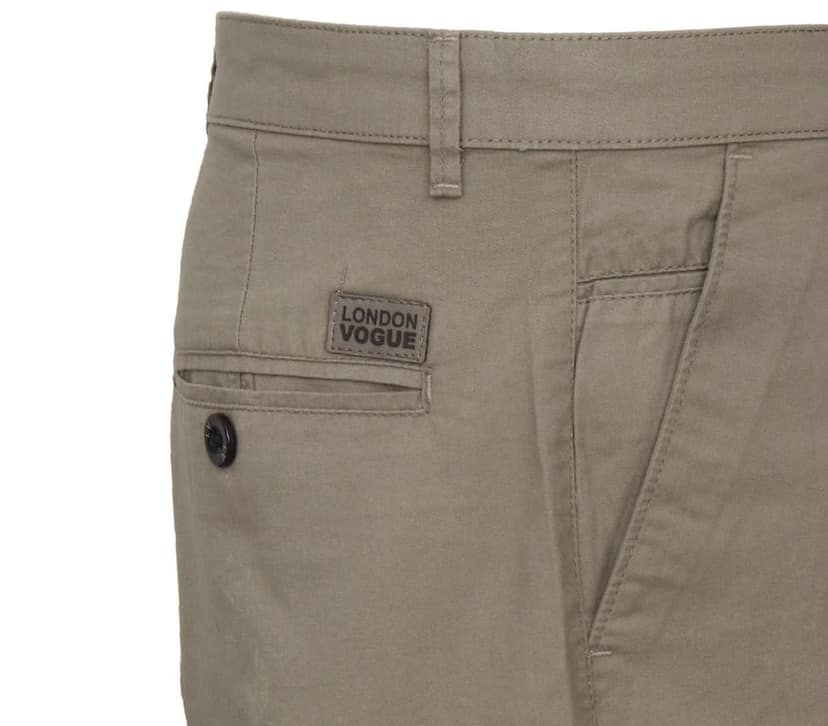 Cotton Light Brown Solid Shorts view 4