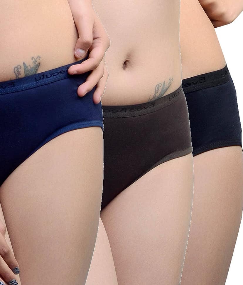 Eve's Beauty Pack of 3 Cotton Women's Briefs ( Multi Color )