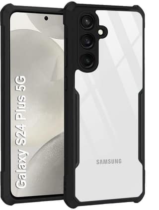 PLUGTECH Slim Shockproof Case | Matte Black Soft | Drop Protection | Precise Cutouts | Premium Mobile Cover for Samsung Galaxy S24 Plus