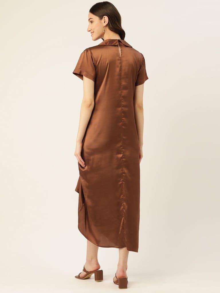 Rue Collection Peter Pan Collar Satin Maxi Dress view 6