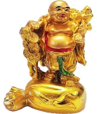 AFTERSTITCH laughing buddha for money and wealth in Vastu & Fengshui Showpiece 10 cm (Pack of 1)