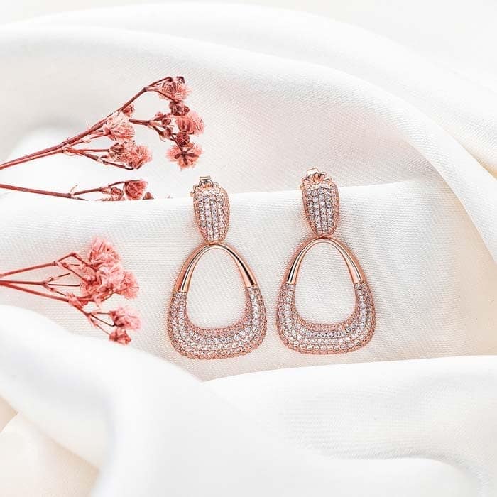 Rose Gold Luxe Earrings view 3