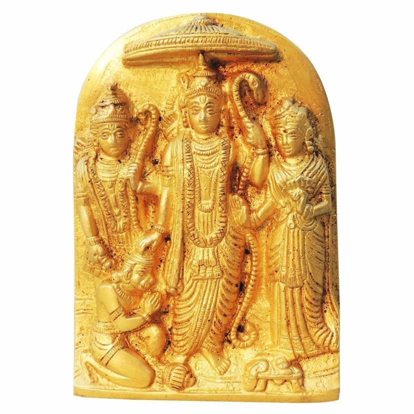 Brass Hanging Ram Darbar Statue | Wall Hanging Ram Parivar Idol, Height : 5 Inch (BSMAS1259 A) view 2
