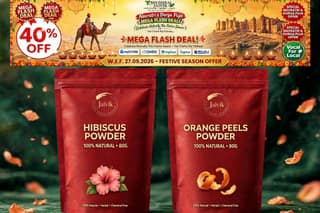 ​Shushraj Jaivik Hibiscus & Orange Peel Powder Combo Pack | Navratri & Durga Puja Special 40% Off Mega 160G Hair Care Kit