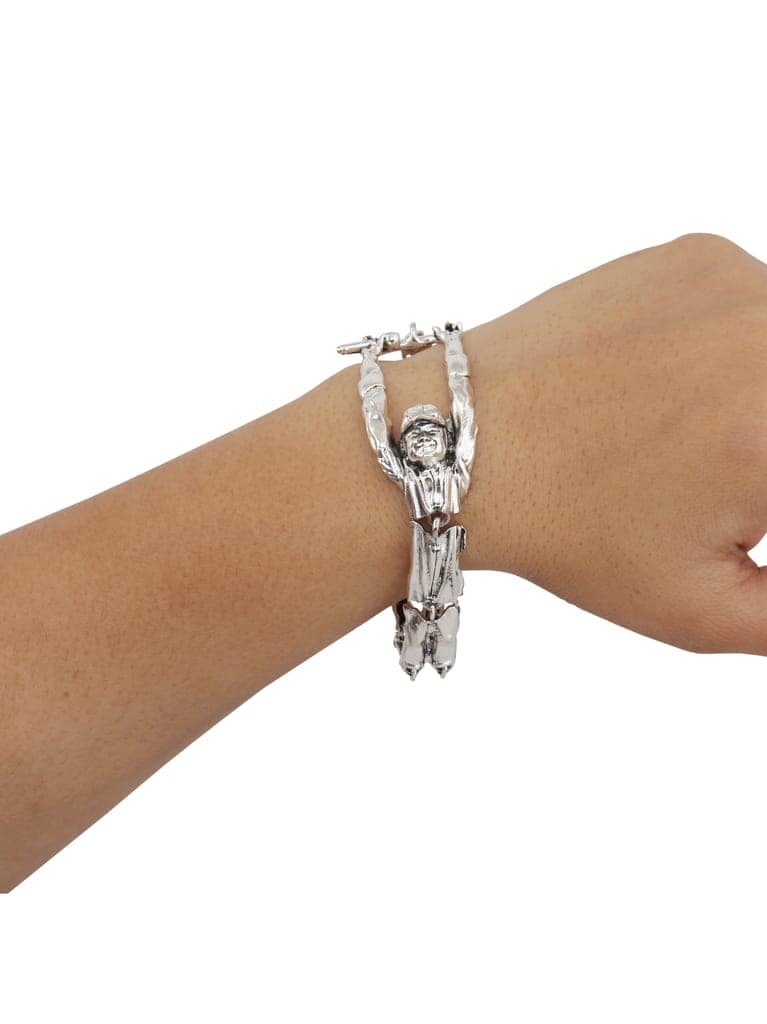 LUCKY JEWELLERY Fashion Jewellery Stylish Black Metal Bracelets Silver Oxidised Adjustable Wrist Bracelet for Men & Women (250-CHB2O-1235) view 2