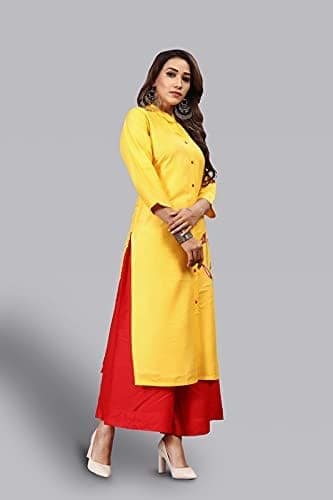 BT WITH BUY & TRY Women's Rayon Kurti Set | Kurti with Palazzo | Kurta Set for Women | Palazoo Set. view 2