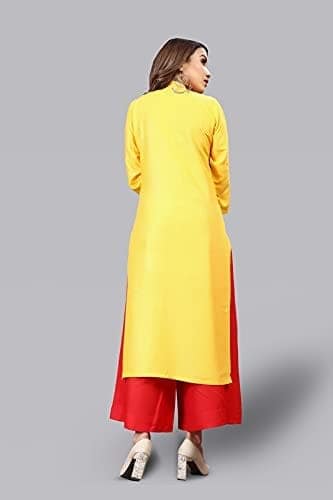 BT WITH BUY & TRY Women's Rayon Kurti Set | Kurti with Palazzo | Kurta Set for Women | Palazoo Set. view 3