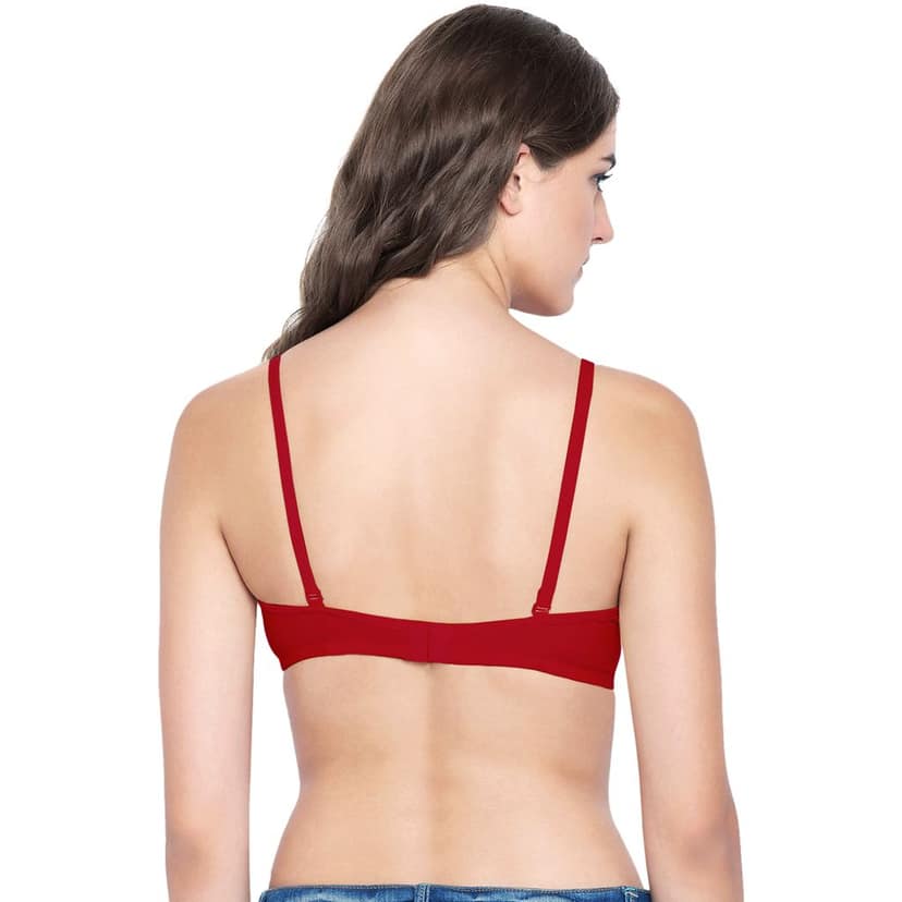 Bodycare Cotton Spandex Padded Non wired Tshirt Bra-Pack of 3 view 4