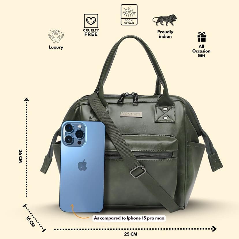 Women Handbag Pu Leather Crossbody Sling Bag Stylish Office Bag Lightweight Water Resistant Satchel Shoulder Bag With Detachable Strap view 5