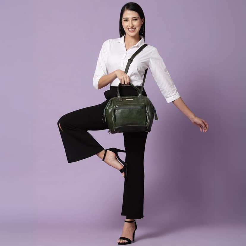 Women Handbag Pu Leather Crossbody Sling Bag Stylish Office Bag Lightweight Water Resistant Satchel Shoulder Bag With Detachable Strap view 8