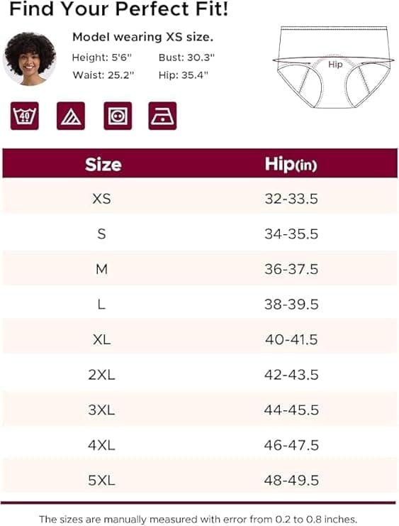 WildFeel Heavy Period Panty Hipster Leak Proof Underwear for Medium to Heavy Flow, Cotton, High Rise, Brief Style, Reusable view 2