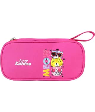 Smily Kiddos Zipper Pencil Pouch Meow Kitty Dark Pink