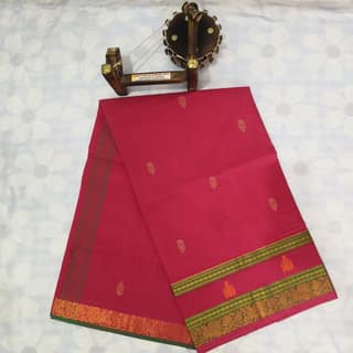 Cotton Saree without Blouse -Mango Design