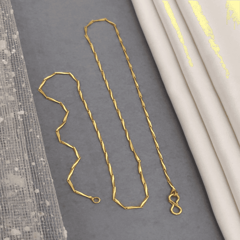 Attractive Alloy Women's Mangalsutra &Gold Plated Beautiful and Fancy Chain Attractive Traditional Long Golden Chain (RI_01)&New Stylish Alloy Gold Bali butti (UK_03)(COMBO PACK OF 2 PIC & 1 PAIRS) view 4