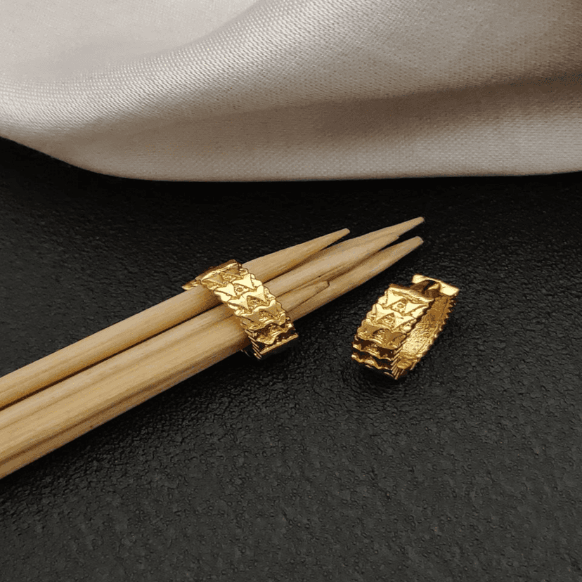 Attractive Alloy Women's Mangalsutra &Gold Plated Beautiful and Fancy Chain Attractive Traditional Long Golden Chain (RI_01)&New Stylish Alloy Gold Bali butti (UK_03)(COMBO PACK OF 2 PIC & 1 PAIRS) view 5