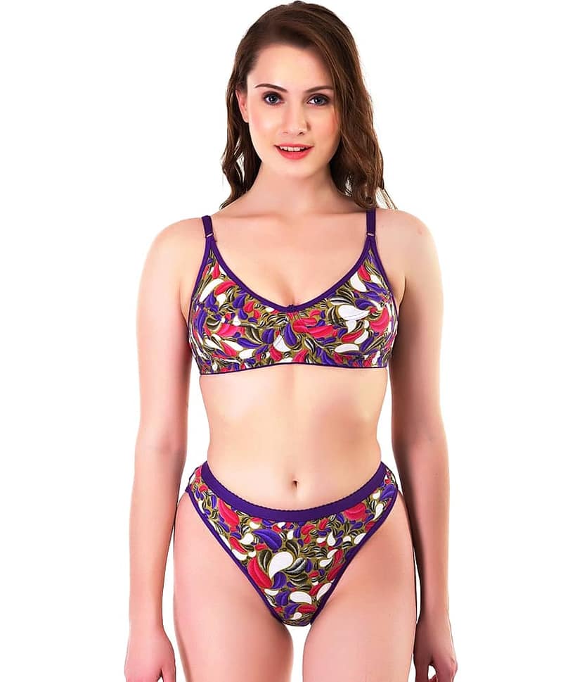 TCG Purple Cotton Bra & Panty Set view 2