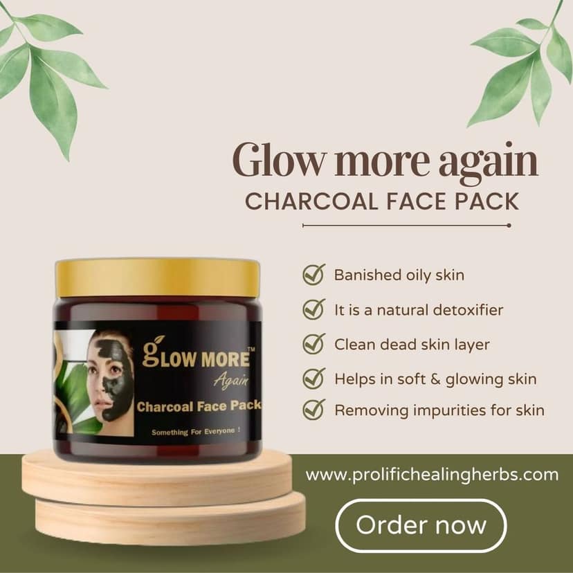 Charcoal Face Pack ( Banished oily skin It is a natural detoxifier, Removing impurities for skin ) view 5