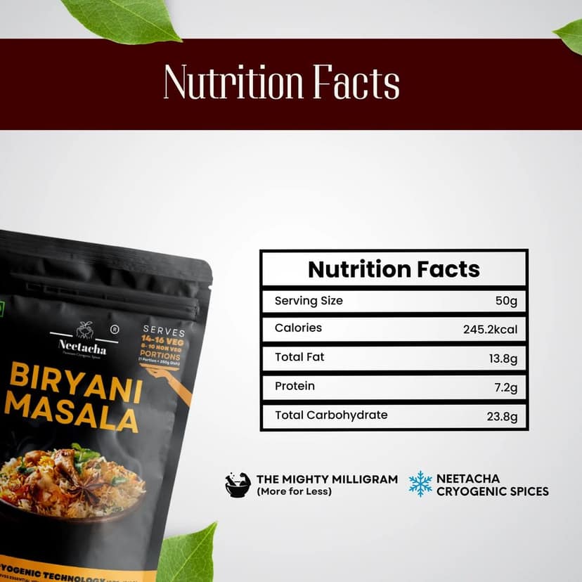 NEETACHA Premium Cryogenic Biryani Masala I 50g view 4