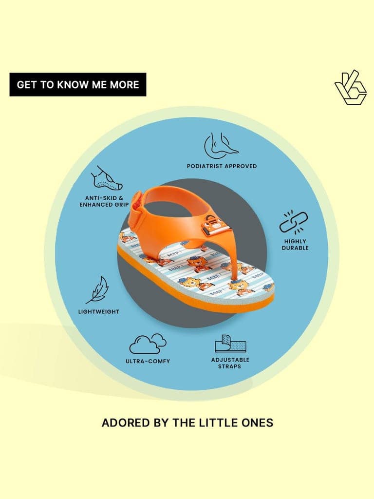 Premium Jeep Jellies Flip-flops for Kids - Orange (Unisex) view 7