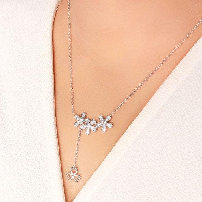 Silver Crystal Garland Necklace view 2