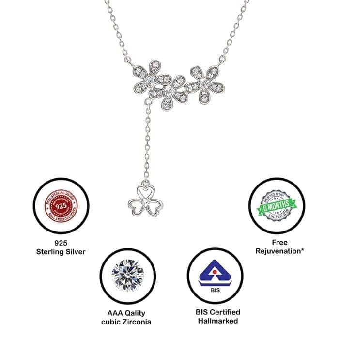 Silver Crystal Garland Necklace view 4