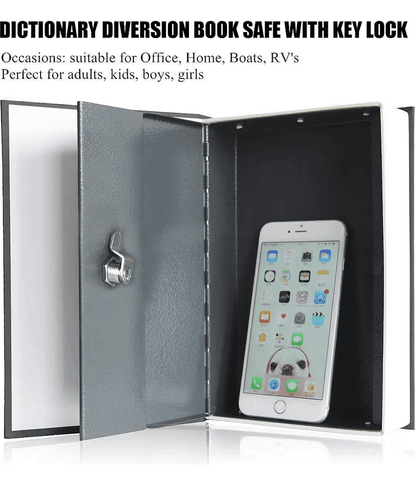 sakimo Book Locker Dictionary Stainless Steel Hidden Safe Jewellery Box/Cash Locker for Home and Office (18 x 12 x 5.5 cm) view 2