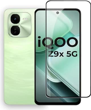 PLUGTECH Advanced Tempered Glass With Anti-Explosion 9H Hardness Edge-To-Edge Coverage Screen Guard for IQOO Z9X