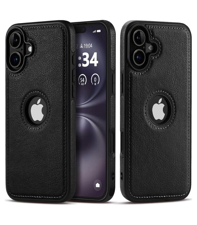 LIRAMARK PU Leather Flexible Back Cover Case Designed for iPhone 16