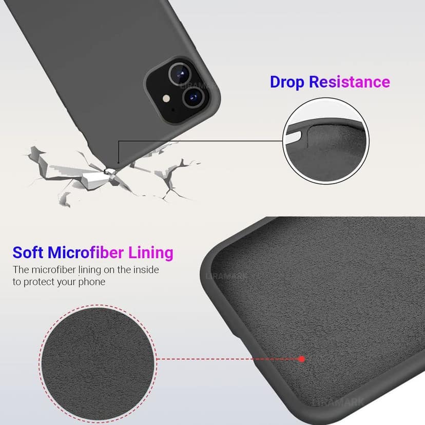 LIRAMARK Liquid Silicone Soft Back Cover Case for Apple iPhone 11 view 3