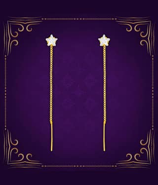 LUV FASHION Golden Drop Earrings ( Pack of 1 )