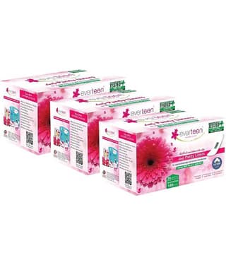 Everteen Daily Panty Liners with Antibacterial Strip for Women - 3 Packs (30pcs Each) 90 Panty Liners Pack of 3