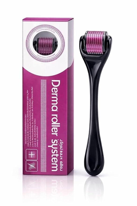Derma Roller for Hair & Beard Growth – 540 Titanium Micro Needles for Hair Regrowth, Beard Growth, Acne Scar Reduction & Skin Rejuvenation – Safe for Men & Women (Black) (0.5 MM) view 5